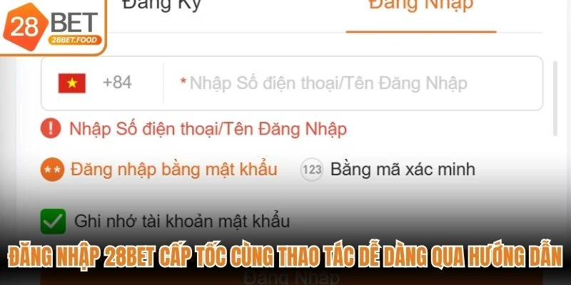 Đăng nhập 28BET cấp tốc cùng thao tác dễ dàng qua đúng hướng dẫn